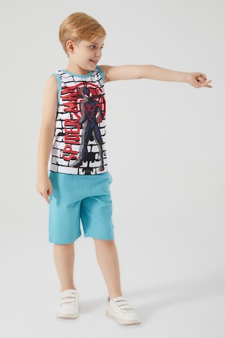 Spiderman Shadowed Mavi Beyaz Erkek Çocuk Bermuda Takım