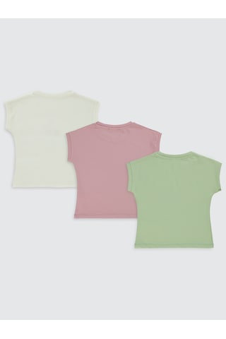 Civil Girls Kız Çocuk 3'lü Tişört Set 2-5 Yaş Yeşil