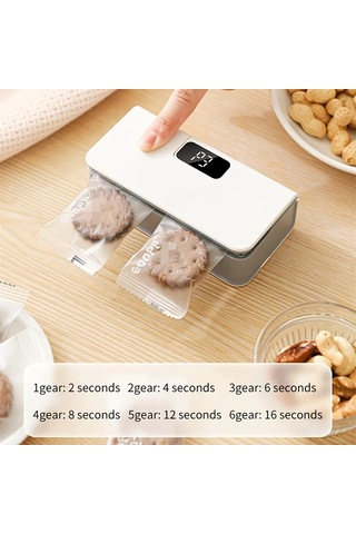 Boatshop1 Mavi 6 Ayarlı Usb Şarj Edilebilir Lityum Pil Hızlı Mühürleme Seyahat Piknik Ve Mutfak İçin Taşınabilir Mühürleyici