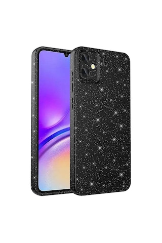 Galaxy A05 Kılıf Kamera Korumalı Simli Lüks Zore Koton Kapak Mor