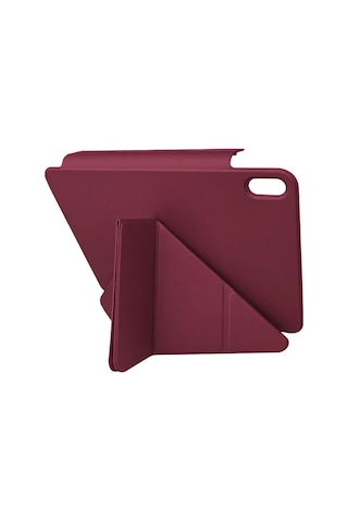Apple Uyumlu iPad 2025 10.9 10.nesil A16 Edz Manyetik Standlı Tablet Kılıfı - Mürdüm Arka Kapak
