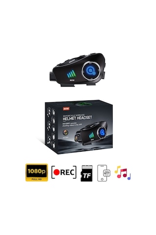 Q28 İntercom Kameralı Hd 1080p Kameralı Kask Kulaklık Su