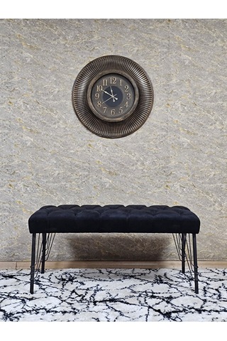 Siyah Boyalı Tel Ayaklı 90 Cm Puf Bench - Puf - Bench - Kasalı Ot Çok Renkli