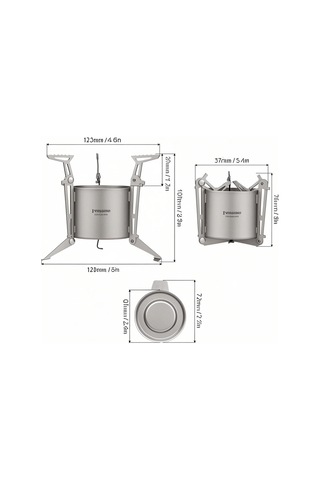 Teltree Titanyum Dış Mekan Alkol Ocağı - Ayarlanabilir Ayaklı, Sıvı/katı Kullanıma Uygun, Kamp İçin Taşınabilir Fırın + Yangın Söndürme Kapağı Çok Renkli