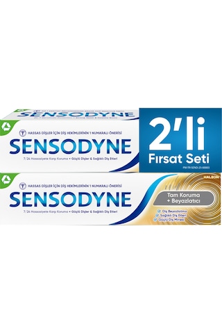 Sensodyne Tam Koruma + Beyazlatıcı Diş Macunu 50 Ml + 50 Ml Beyazlık Sensodyne Tam Koruma + Beyazlatıcı Diş Macunu 50 Ml + 50 Ml Beyazlık