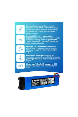 Electroll Pro Uyumlu Batarya Standart Kapasite 36v 7800mah Elektrikli Scooter Bataryası Çok Renkli