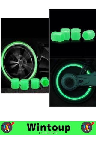 Premium Fosforlu Yeşil Sibop Kapağı Otomobil Bisiklet Motosiklet, Minibüslerle Uyumlu 8'li