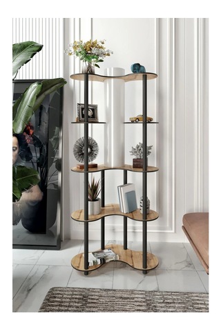 Ravilo Mariposa Dekoratif Raflı Lambader Meşe