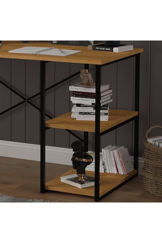 Asra Trend Raflı Metal Çalışma Masası METALÇM01 %100 MDF Bilgisayar Masası Petra