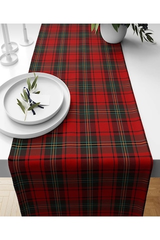 Yılbaşı Desenli Runner Örtüsü Yılbaşı Runner 40x140 Renkli
