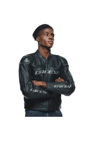 Dainese Racing 4 Black Black Deri Mont Gri Siyah