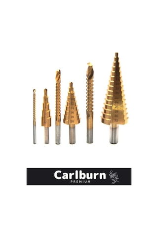 Özel Üretim Çift Yiv Sistemli Çatlatmadan Kesim Kademeli Matkap Ucu Sac Delme 6 Parça Panç Seti