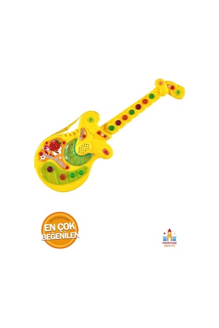 Pilli Işıklı Türkçe Sesli Müzikli Gitar - Yeni Sezon 36 Cm Gitar