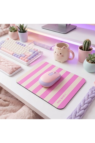 Tabloe Çizgili Desenli Premium Mouse Pad - 23x19 Cm - Kaydırmaz Tabanlı Kaliteli Fare Altlığı Mousepad Açık Pembe Tabloe Çizgili Desenli Premium Mouse Pad - 23x19 Cm - Kaydırmaz Tabanlı Kaliteli Fare Altlığı Mousepad Açık Pembe