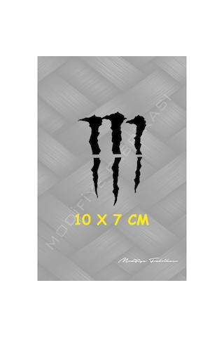 Motosiklet Pençe Sticker Folyo - Siyah - 10 X 7 Cm