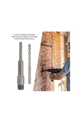 Youmex 155mm Gümüş Elektrikli Kabuk Matkap Sapı, Yüksek Karbon Çelik, Beton Delici Açıcı, Darbeli Matkap Ve Elektrikli Çekiç Bağlantısı, Tam Set Bağlantı Çubuğu, Matkap Ucu, Hex Anahtar, Somun