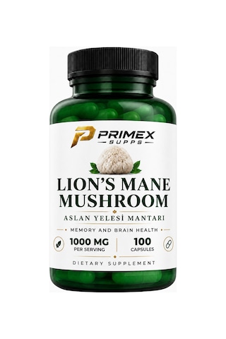 Lion's Mane Mushroom Alsan Yelesi Mantarı 1000 Mg 100 Kapsül Lion's Mane Mushroom Alsan Yelesi Mantarı 1000 Mg 100 Kapsül