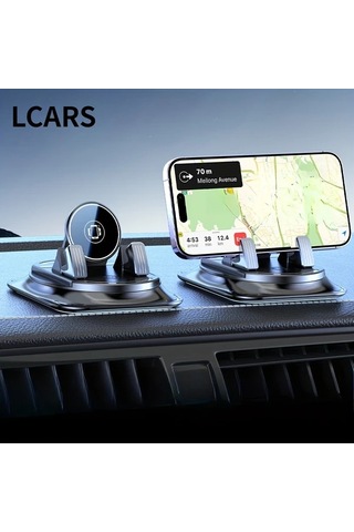 Xuweiwei Lcars 360 Derece Donen Araba Telefon Tutucu Yuvarlak Ayna Xz1 Abs Silikon Kaymaz Tutus Ev Ofis Icin Ayarlanabilir