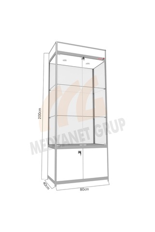 Camlı Vitrin,Camlı Dolap,Camlı Koleksiyon Vitrini 200X80X40