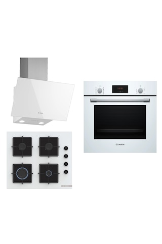 Bosch HBF512BW1T - POP6C2P30O - DWK63PJ20T 3'lü Beyaz Ankastre Set 298