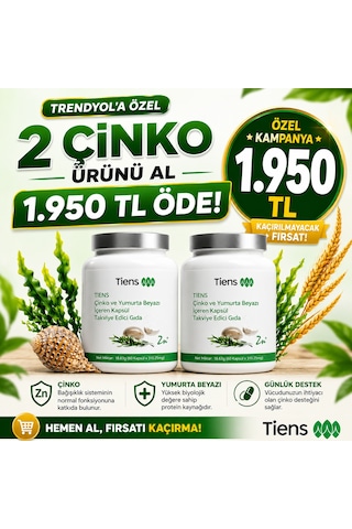 Tiens Çinko Zinç Takviye Edici Gıda 60 Kapsül 18 G X 2 Kutu Kampanya