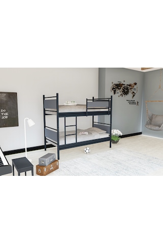 Metalia Gm 128 Star Ahşap Metal Ranza Siyah-Antrasit Gri
