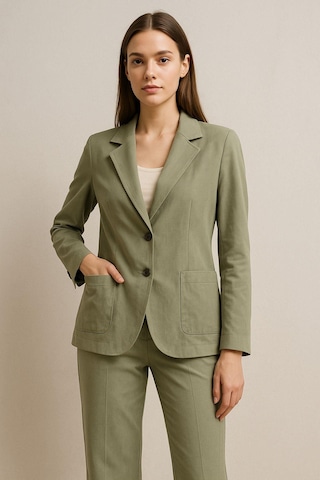 Kadın Haki Takım Elbise - Ceket Ve Yüksek Bel Pantolon İkili Takım Çok Renkli