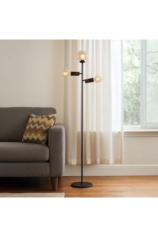 Evidea Lighting Coir Lambader - Siyah / Kahverengi - 150 Cm Siyah / Kahverengi