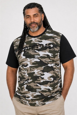 Starbattal Büyük Beden Shoulder Line Camouflage Erkek Tişört 23147 Hakı-1129 Haki