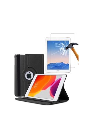 Ipad Air 1 2 Ipad 5. 6. Nesil 9.7 İnç 360 Uyumlu Dönerli Tablet Kılıfı + Ekran Koruyucu Arka Kapak