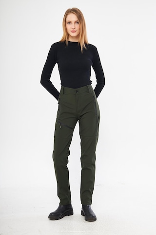 Ghassy Co. Kadın İçi Polarlı Tactical Outdoor Su Geçirmez Softshell Pantolon 001 Haki