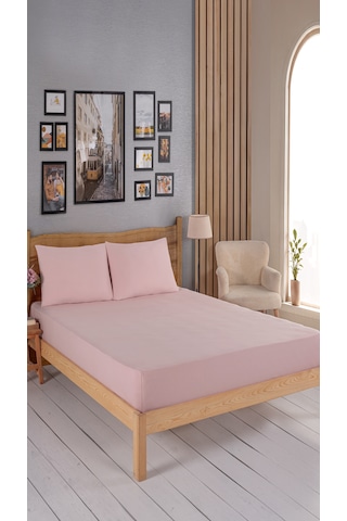Penye Lastikli Çarşaf, 180 200 Battal Boy %100 Pamuk Örme Kumaş, 145 Gr/m² Pudra