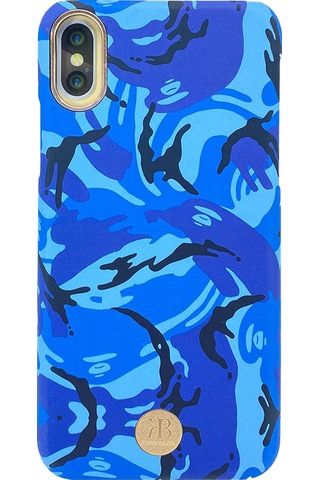 Kingxbar Apple Uyumlu iPhone Xs Max Desenli Seri Arka Koruma Kılıf - Mavi Mavi