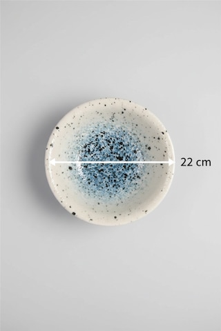 6'lı Valencia Salata Kasesi 22cm Dijital Splash Rinart Krem