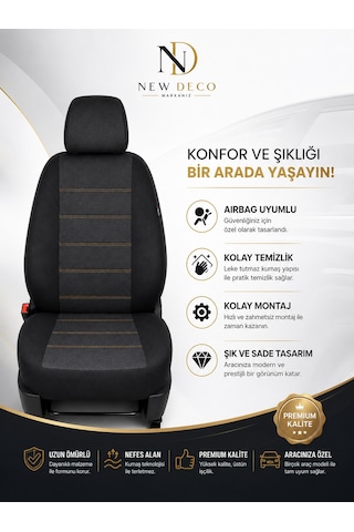 Opel Astra J Uyumlu Oto Koltuk Kılıfı Tam Set Airbag Uyumlu 4 Mevsim Cotfit Serisi 96816564