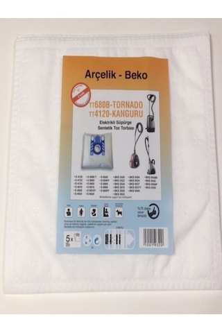 Arçelik Beko Markaları Ile Uyumlu 5'li 3 Katlı Süpürge Toz Torbası