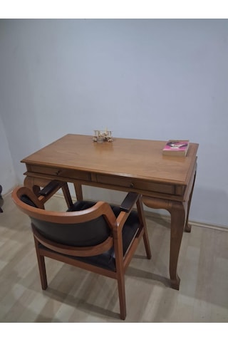 Çalışma Masa Klasik Alt St 90630 Dilimli Sandalye Lüks Klasik Ceviz Renk Model Kahverengi