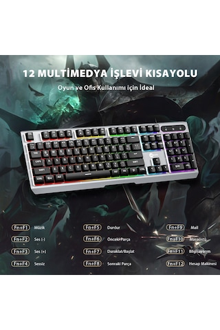 Lecoo KB121 Kablolu Rainbow Membran Oyuncu Klavyesi