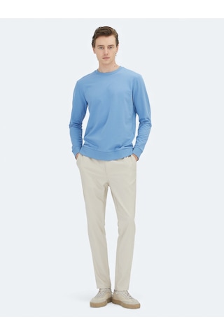 Kip Mavi Bisiklet Yaka Sweatshirt