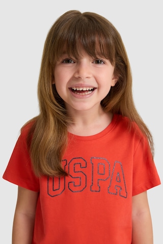 U.s. Polo Assn. Kız Çocuk Kırmızı Tişört Basic 50325631-vr213 Rısk Red