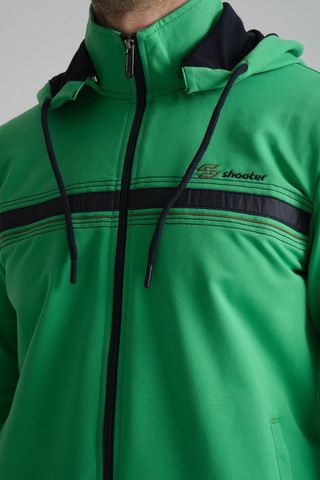 Shooter Sportswear Shooter Erkek Eşofman Takım Kapüşonlu Rahat Form Klasik Paça Mevsimlik Yeşil