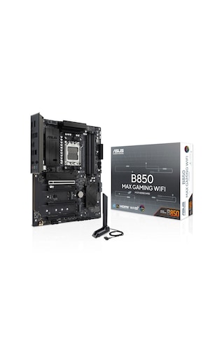 Asus B850 Max Gamıng Wıfı Amd B850 Am5 Ddr5 8000 Dp Hdmı 3x M2 Usb3.2 Wıfı 6e + Bt Aura Rgb 2.5gbıt Lan Atx 256gb A Kadar Ram Desteği 8+2+1