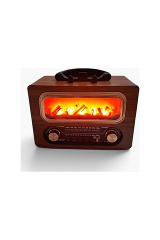 Ns-902bt Şömine Efektli Retro Bluetooth Radyo Ve Hoparlör Nostaljik Tasarım Kahverengi - 913596421