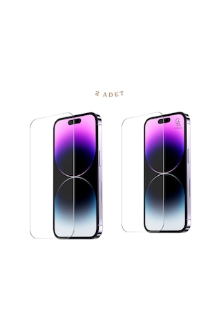 Apple Uyumlu iPhone 16 Pro Max Ile Ekran Koruyucu Şeffaf Temperli Kırılmaz Cam Ekran Koruyucu 2 Adet