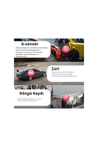 Antcam V309 4k+1080p Çift Kameralı 170 Geniş Açılı Wifi Gps Gece Görüşlü Araç İçi Kamera