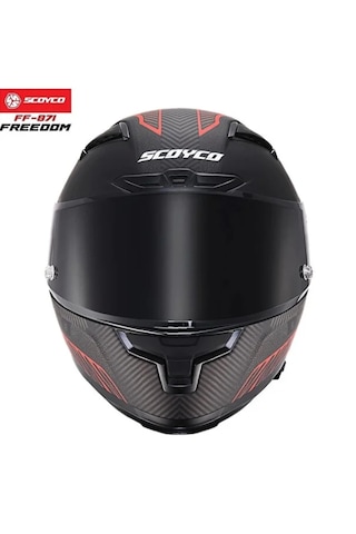 Scoyco Freedom 871 Kapalı Motosiklet Kaskı Mat Siyah