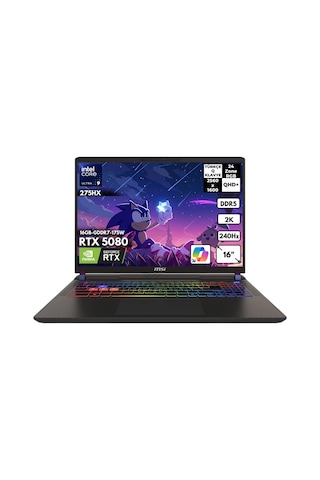MSI Vector 16 HX AI A2XWIG-090XTRHMF65 Ultra 9 275HX 40 GB 1 TB SSD RTX5080 16" W10H Dizüstü Bilgisayar