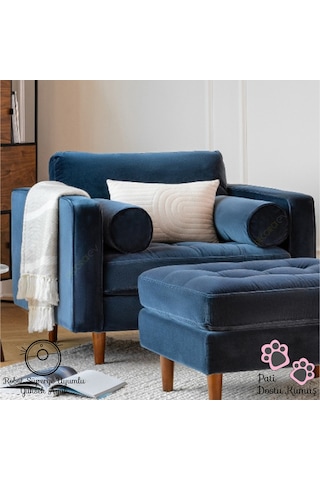 Ürgüp Tekli Koltuk Berjer 90 Cm Genişlik 90 Cm Derinlik Lacivert