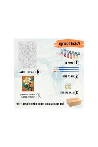 Kendin Yap Sayılarla Boyama Kiti, Yıldızlı Kedi Temalı Tuval 40x50 Cm