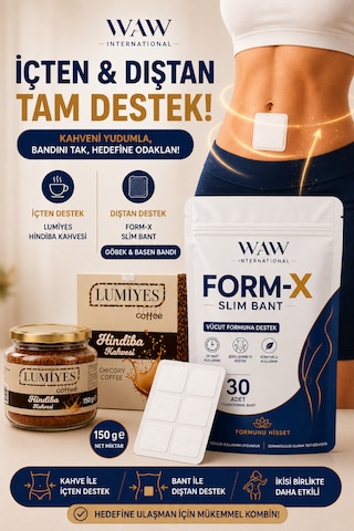 Form-x Slim Göbek Basen Bandı 30 Adet + Hindiba Kahvesi 150 G